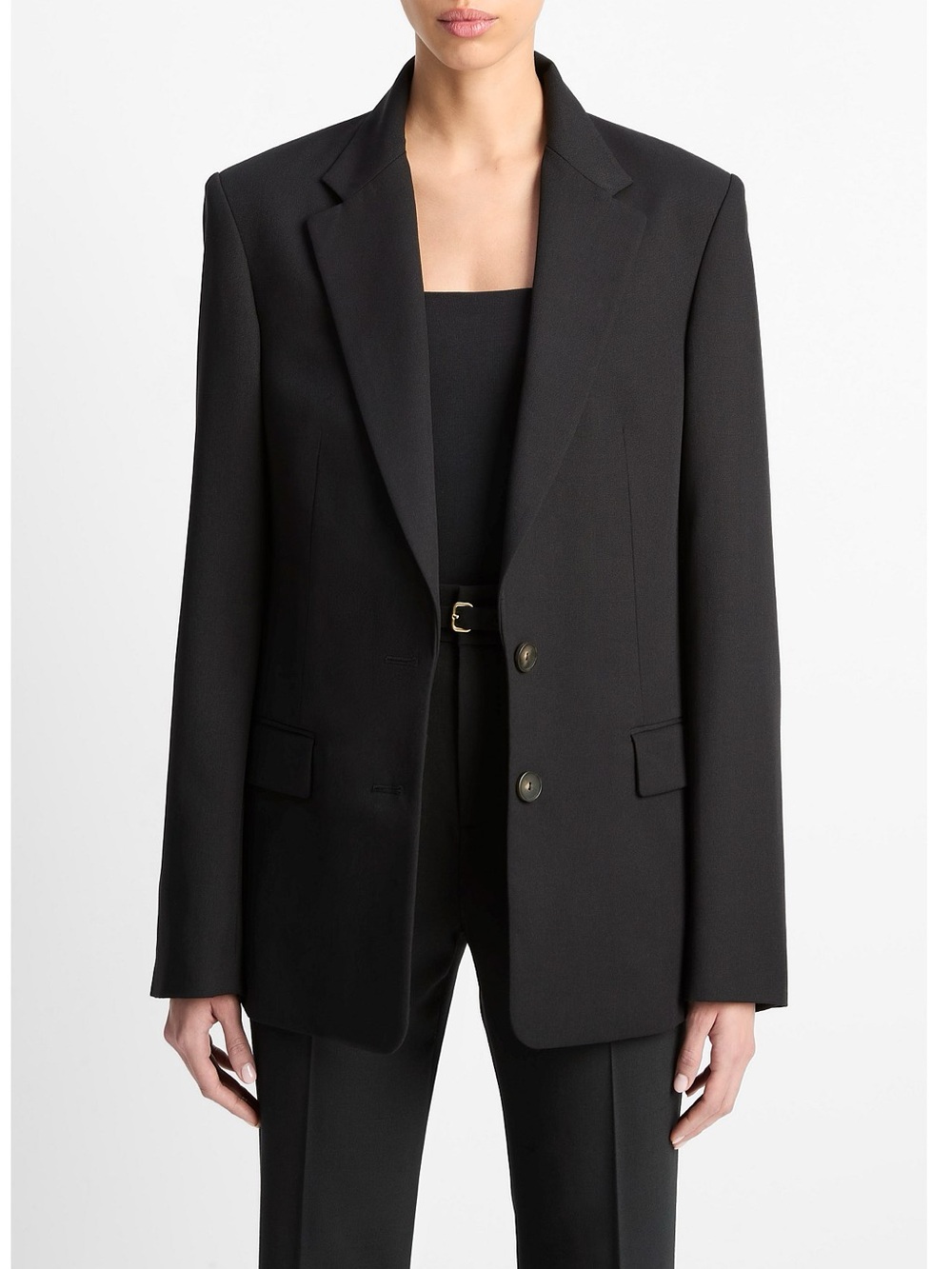 Vince Black Oversized Two-Button Blazer